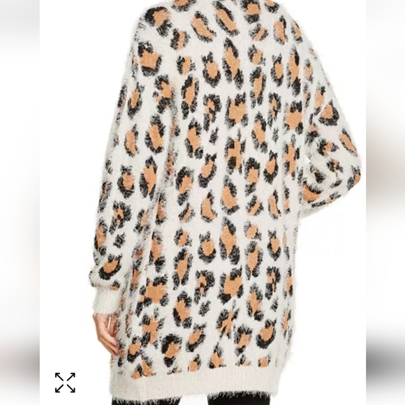 Alison Andrews Fuzzy Leopard Pattern Open Front Cardigan. NWT - Picture 13 of 14